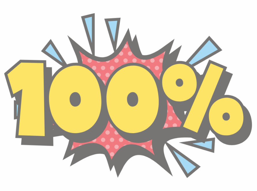 An inspirational graphic illustrating how attitude completes the idea of giving 100 percent in work and life.