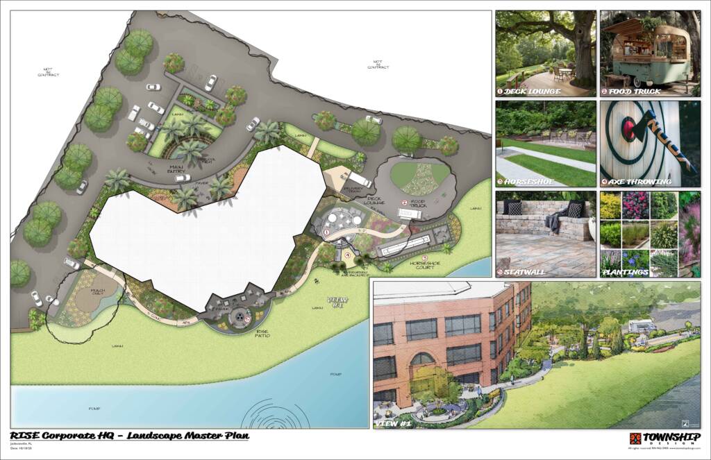 Image of a site plan rendering of the design.
